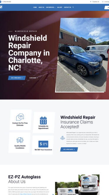 Palmetto Design Firm Portfolio EZ-PZ Autoglass Website