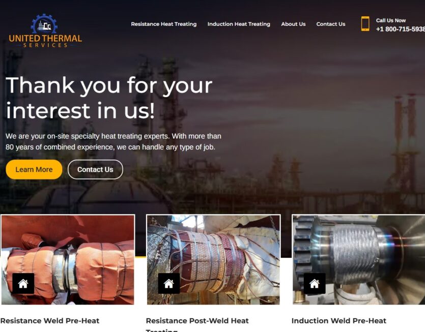 Palmetto Design Firm United Thermal Services website